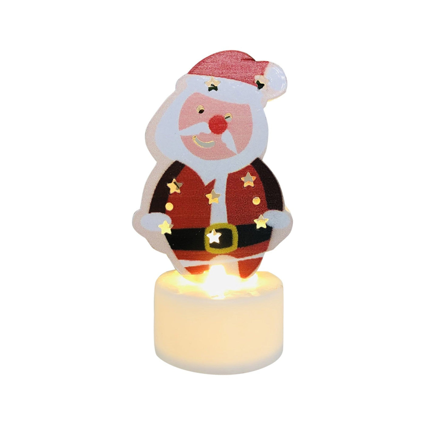 LED Christmas Candle Lamps With Santa Snowman Tree Night Lights
