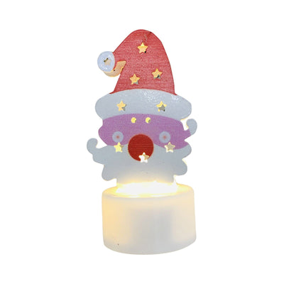 LED Christmas Candle Lamps With Santa Snowman Tree Night Lights