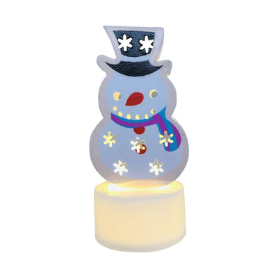 LED Christmas Candle Lamps With Santa Snowman Tree Night Lights