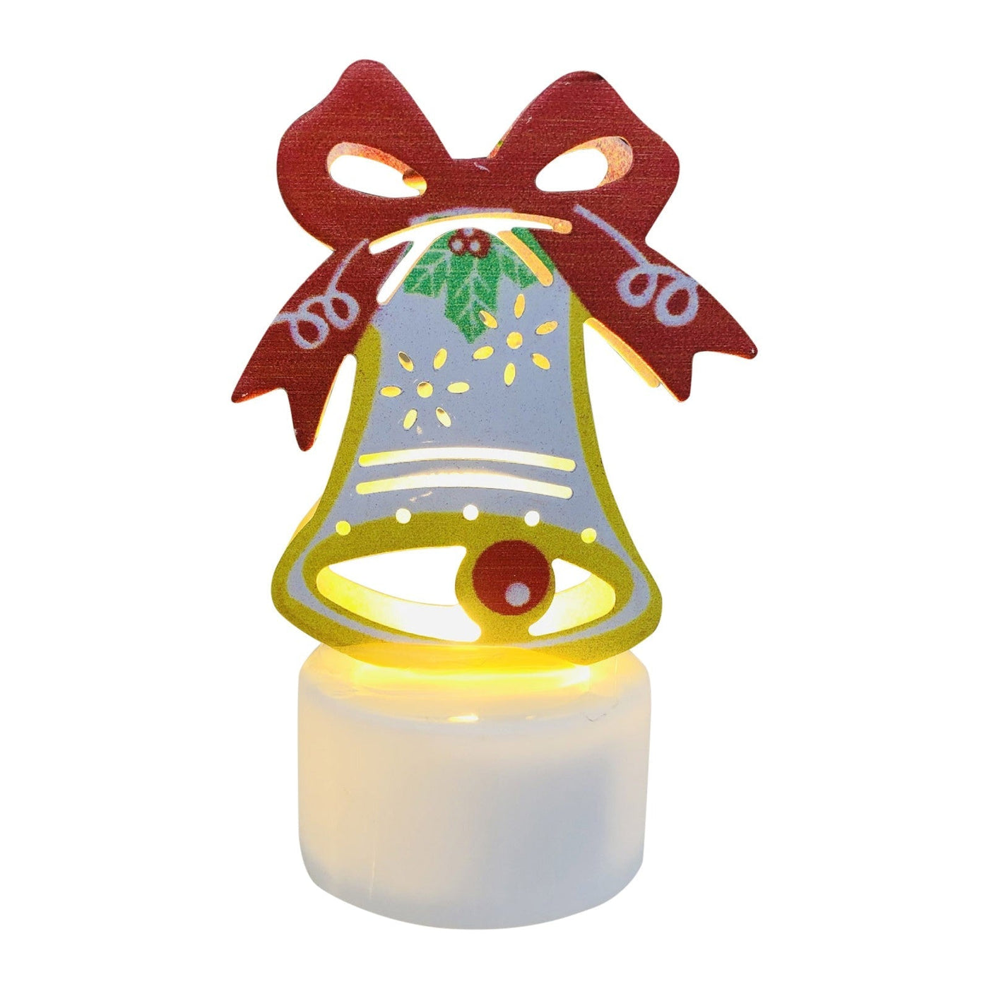 LED Christmas Candle Lamps With Santa Snowman Tree Night Lights