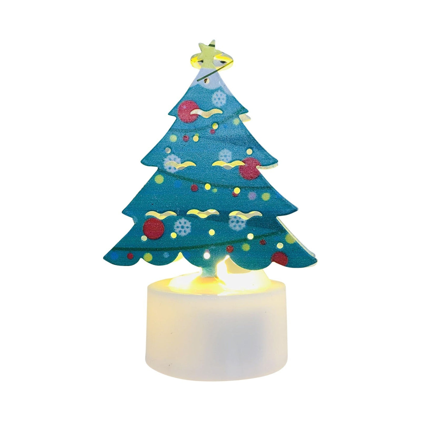 LED Christmas Candle Lamps With Santa Snowman Tree Night Lights