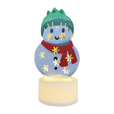LED Christmas Candle Lamps With Santa Snowman Tree Night Lights