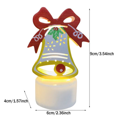 LED Christmas Candle Lamps With Santa Snowman Tree Night Lights