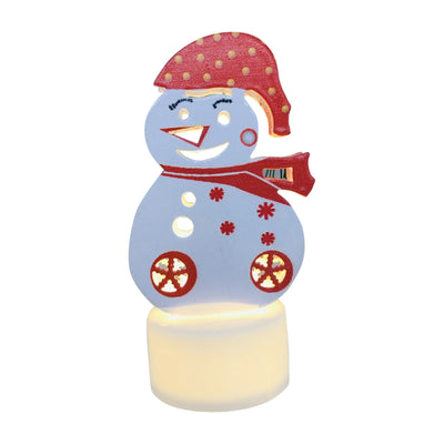 LED Christmas Candle Lamps With Santa Snowman Tree Night Lights