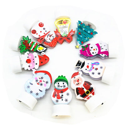 LED Christmas Candle Lamps With Santa Snowman Tree Night Lights