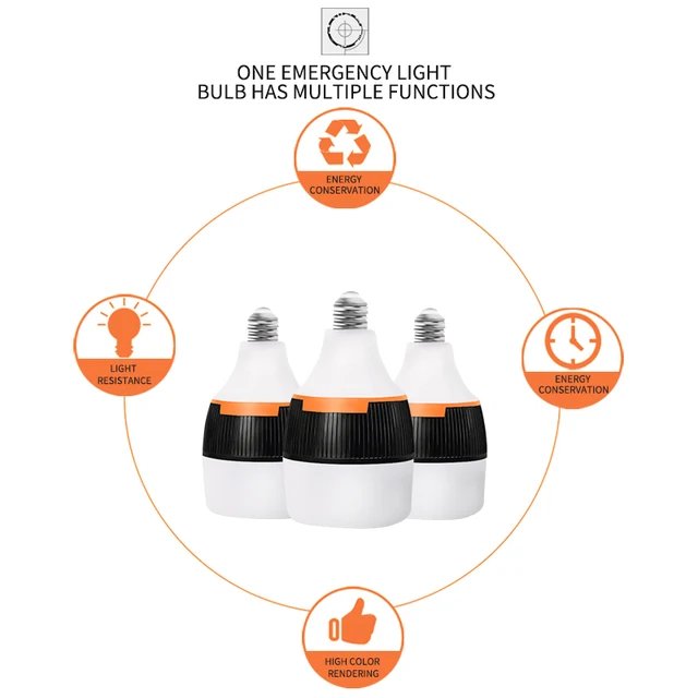 Emergency LED Bulb 8000K Detachable Energy Saving Camping Light