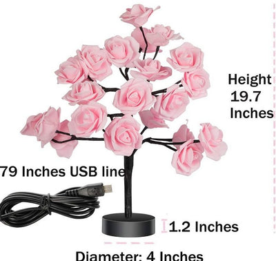 Enchanted Rose Tree Lamp Warm White LED Bonsai Night Light