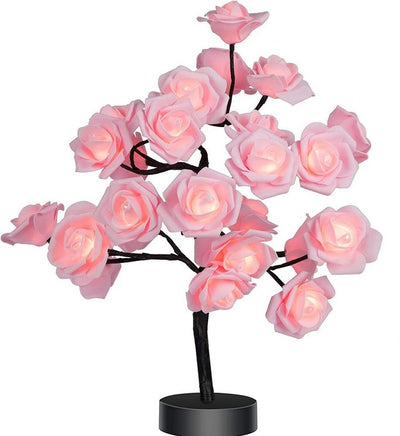 Enchanted Rose Tree Lamp Warm White LED Bonsai Night Light