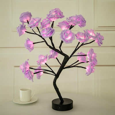 Enchanted Rose Tree Lamp Warm White LED Bonsai Night Light