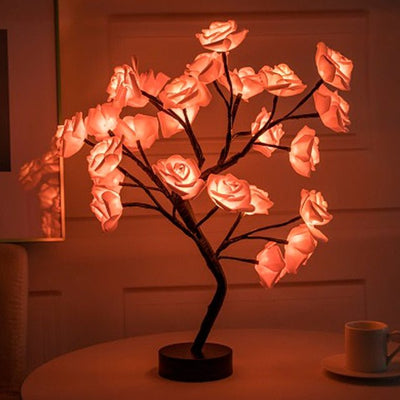 Enchanted Rose Tree Lamp Warm White LED Bonsai Night Light