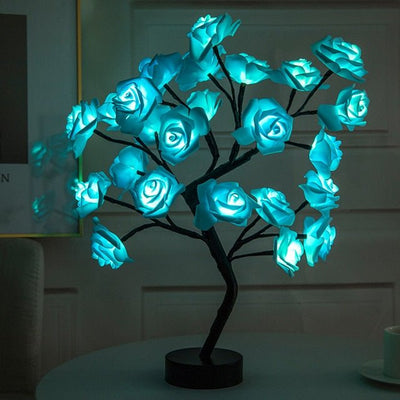 Enchanted Rose Tree Lamp Warm White LED Bonsai Night Light