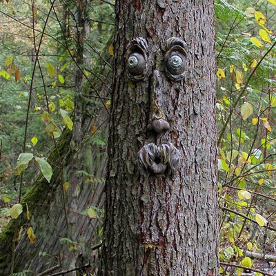 Enchanted Tree Face Decoration Outdoor Old Man Tree Sculpture