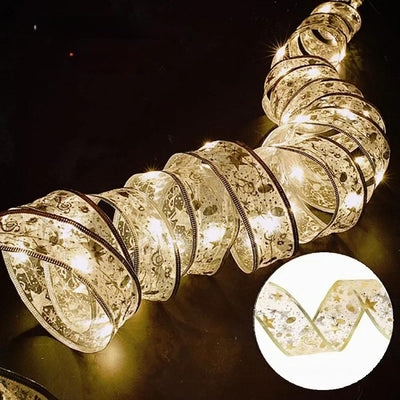 Ribbon Fairy Lights For Christmas Tree Ornaments And Home Decor