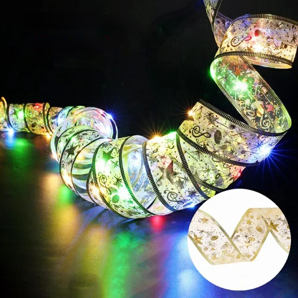 Ribbon Fairy Lights For Christmas Tree Ornaments And Home Decor
