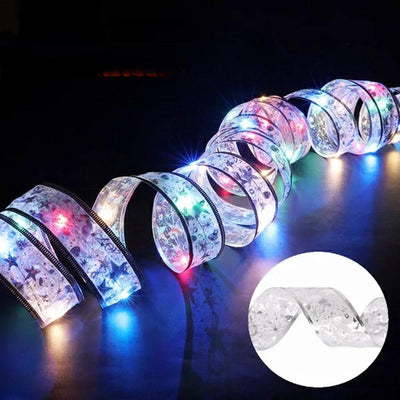 Ribbon Fairy Lights For Christmas Tree Ornaments And Home Decor