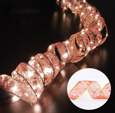 Ribbon Fairy Lights For Christmas Tree Ornaments And Home Decor