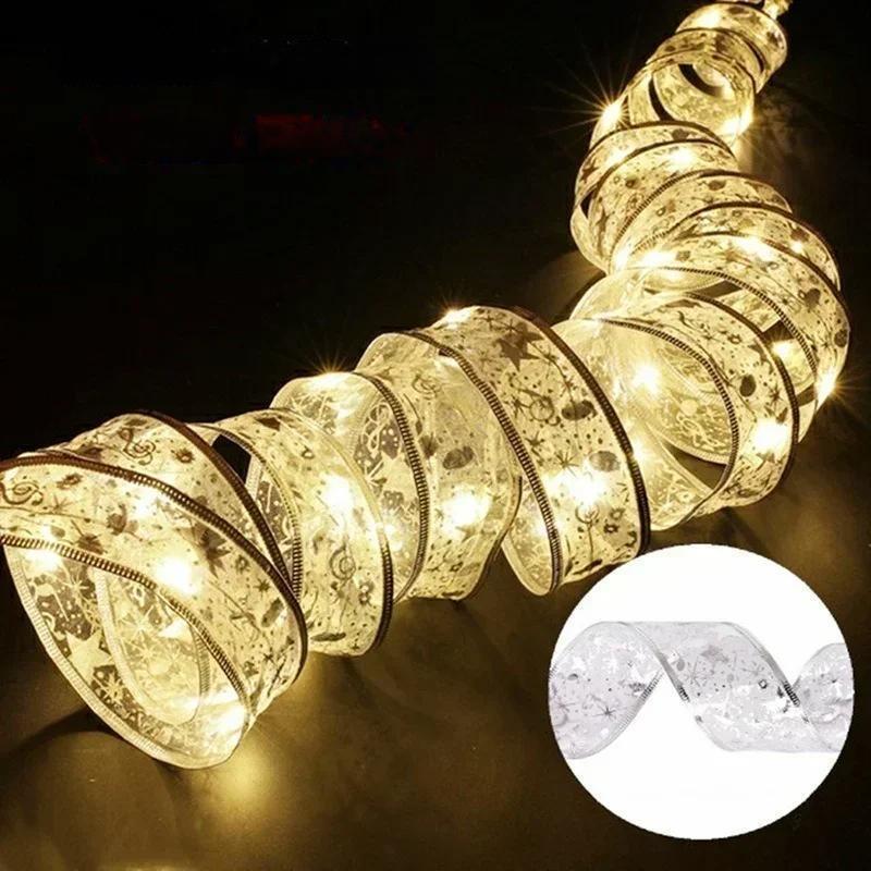 Ribbon Fairy Lights For Christmas Tree Ornaments And Home Decor