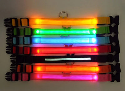 LED Dog Collar Adjustable Waterproof Blinking Safety Light For Pets