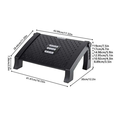 Ergonomic Office Footrest Adjustable Height Comfortable Under Desk Support