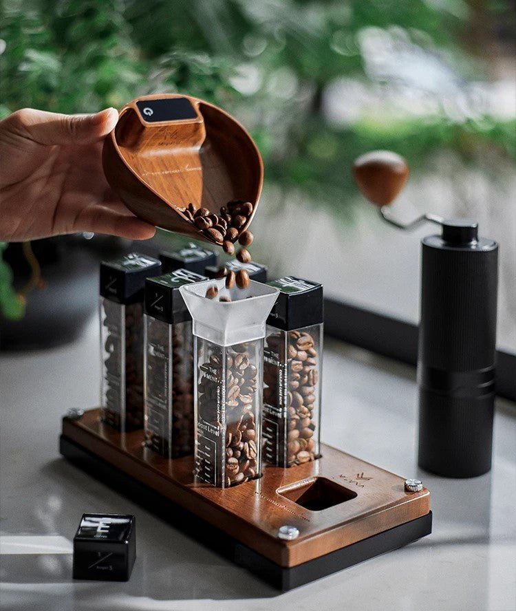 Espresso Scale With LED Display And Walnut Bean Tray Accurate Measurement