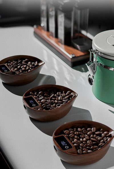 Espresso Scale With LED Display And Walnut Bean Tray Accurate Measurement