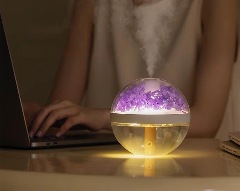 Eternal Flower Rechargeable Air Humidifier 270ML LED Mist Maker Ambient Glow