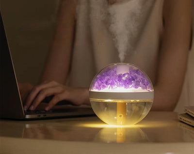 Eternal Flower Rechargeable Air Humidifier 270ML LED Mist Maker Ambient Glow