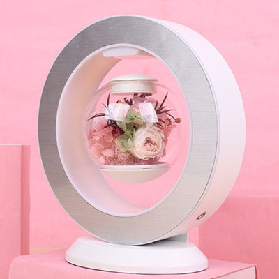 Magnetic Levitation Flower Night Light With 3D Immortal LED Design