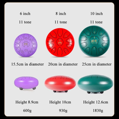 Ethereal 11 Tune Steel Tongue Drum For Relaxing Music
