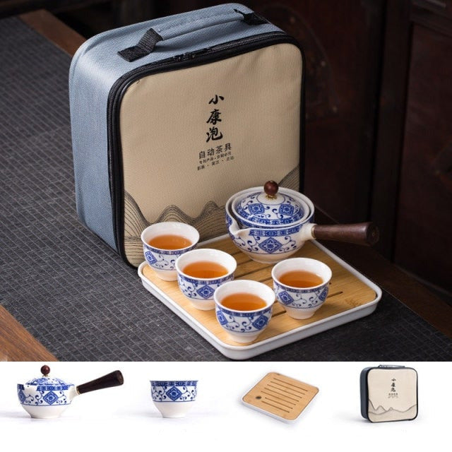 Exquisite Rotating Traditional Chinese Tea Set Collection