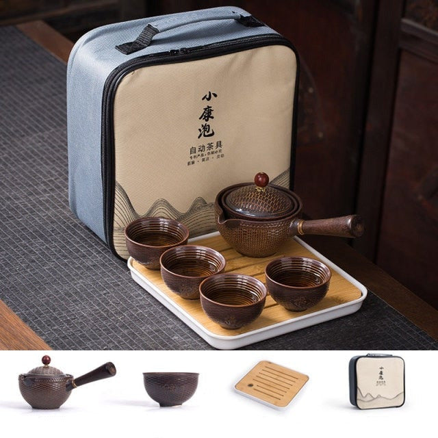 Exquisite Rotating Traditional Chinese Tea Set Collection