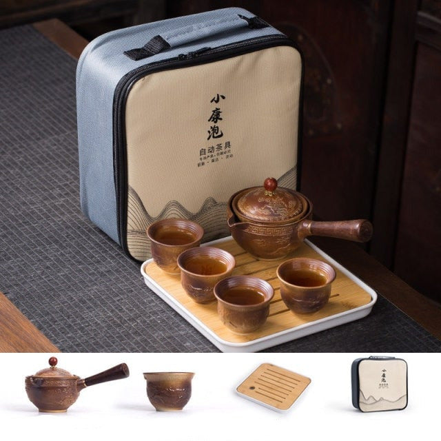 Exquisite Rotating Traditional Chinese Tea Set Collection