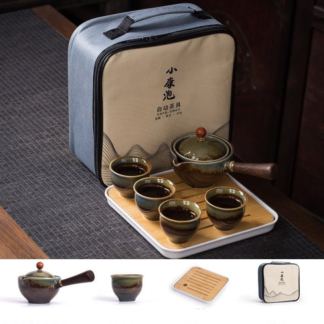 Exquisite Rotating Traditional Chinese Tea Set Collection