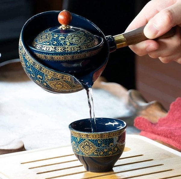 Exquisite Rotating Traditional Chinese Tea Set Collection