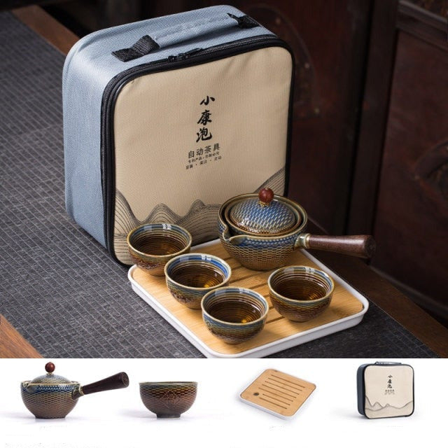 Exquisite Rotating Traditional Chinese Tea Set Collection