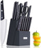 LapEasy 15 Piece Kitchen Knife Set With Pine Block Sharpener