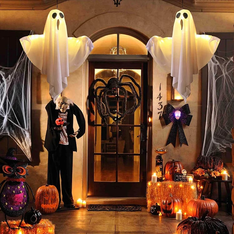 Halloween Glowing Ghost Chandelier Spooky Party Decoration Light