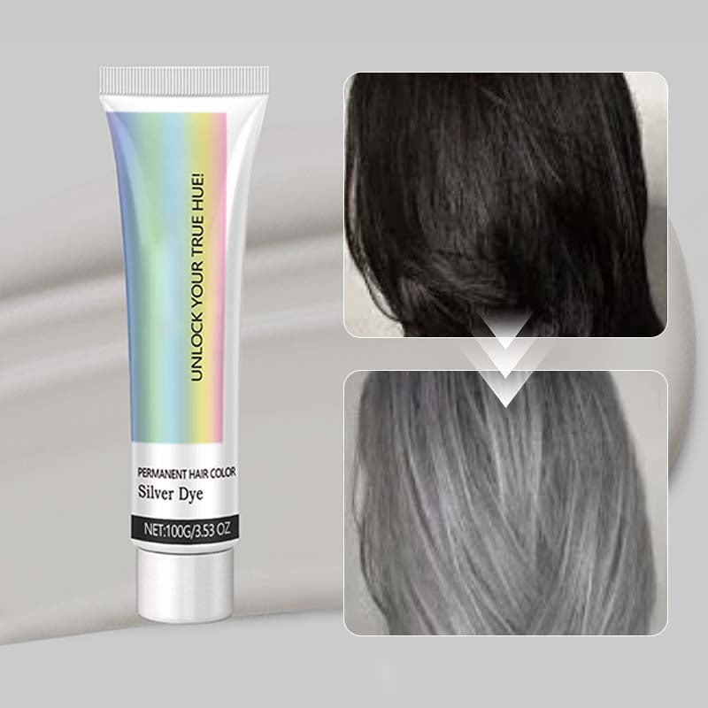 2-in-1 Natural Essence Extract Silver Hair Dye Long Lasting
