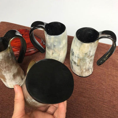 Viking Horn Beer Mug Authentic Rustic Cow Horn Goblet For Drinks