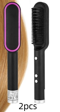 2 In 1 Hair Straightener Hot Comb Curling Tong Electric Brush