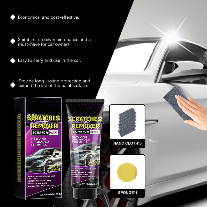 Car Scratch Remover Wax With Nano Cloth For Easy Scratch Repair