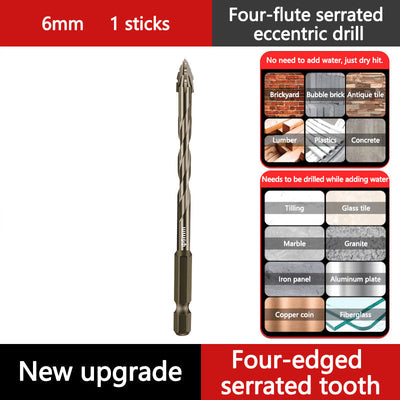 4-Flute Serrated Drill Bit Kit For Precision Metalworking Tasks