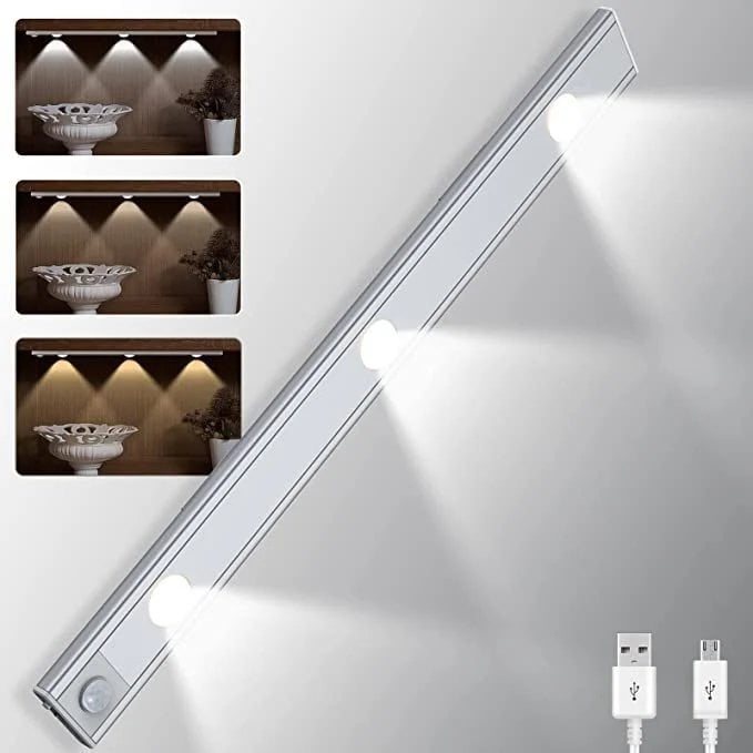 LED Motion Sensor Cabinet Light USB Rechargeable Wireless Lamp
