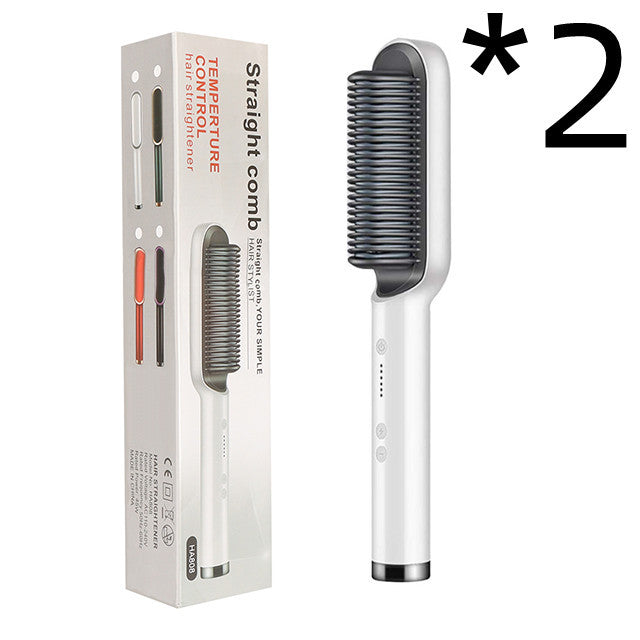 2 In 1 Hair Straightener Hot Comb Curling Tong Electric Brush
