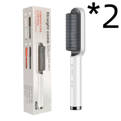 2 In 1 Hair Straightener Hot Comb Curling Tong Electric Brush