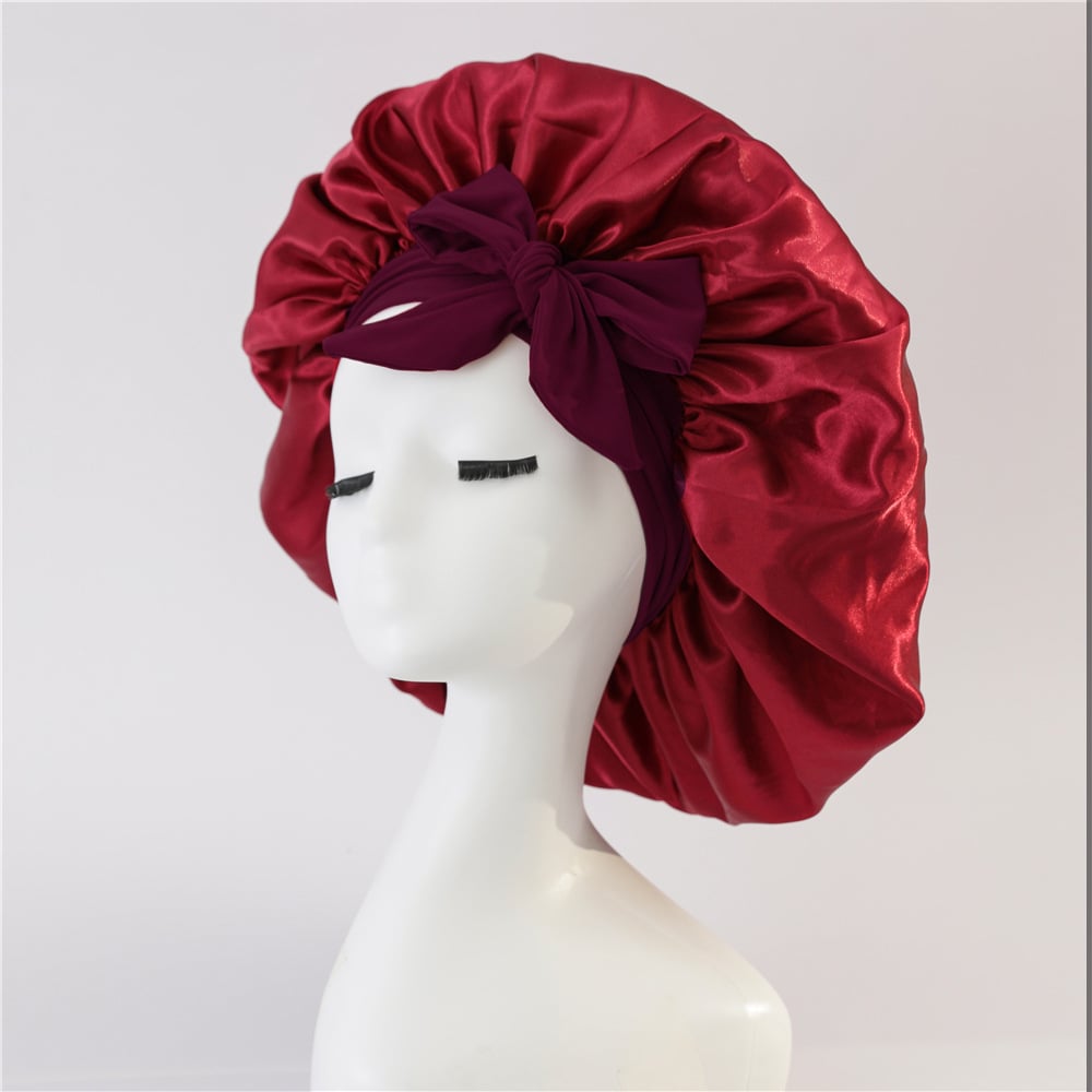 Layered Satin Hair Bonnet For Smooth Hair Care And Protection