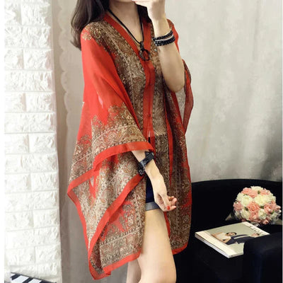 French Style Lightweight Sun Protection Shawl For Women