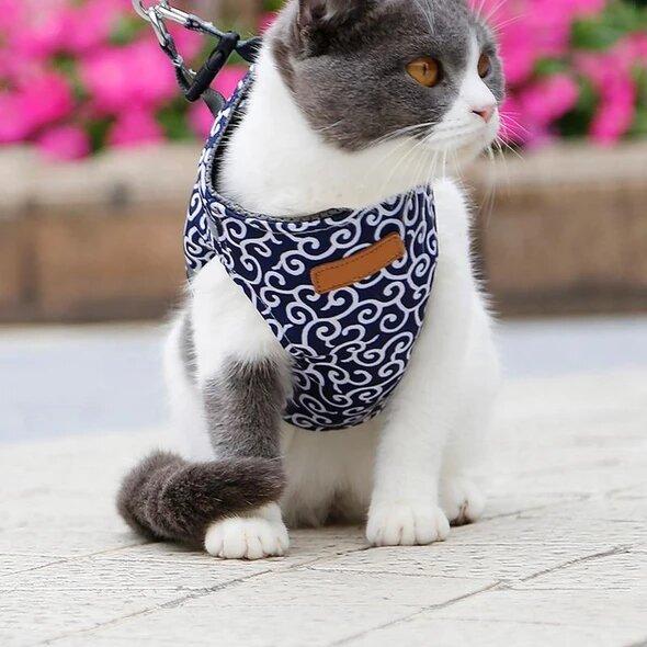 Cat Harness Vest With Breakaway Chest Strap For Safety And Comfort