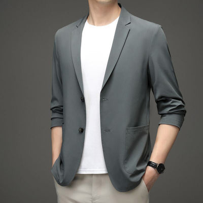 Men's Summer Lightweight Suit Jacket Wrinkle Proof Ice Silk