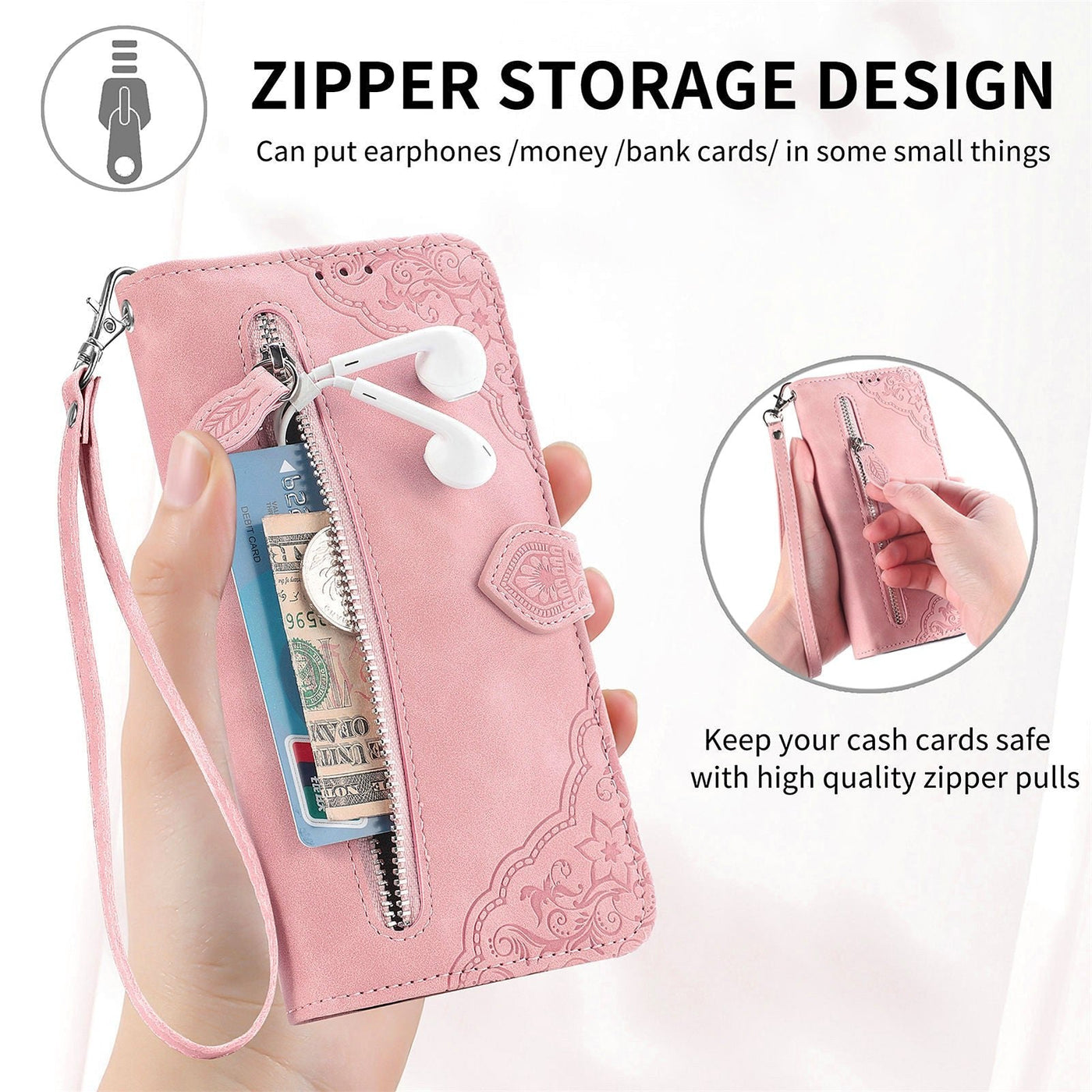 Skin Feel Flip Leather Wallet Phone Case For Protection